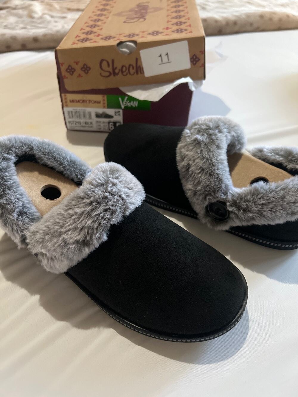 Womens Skechers Cozy Campfire - French Toast Black Comfy flats 6.5